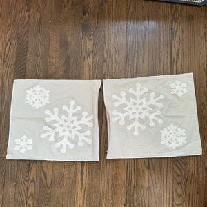Two 17x16 Snowflake Pillowcases